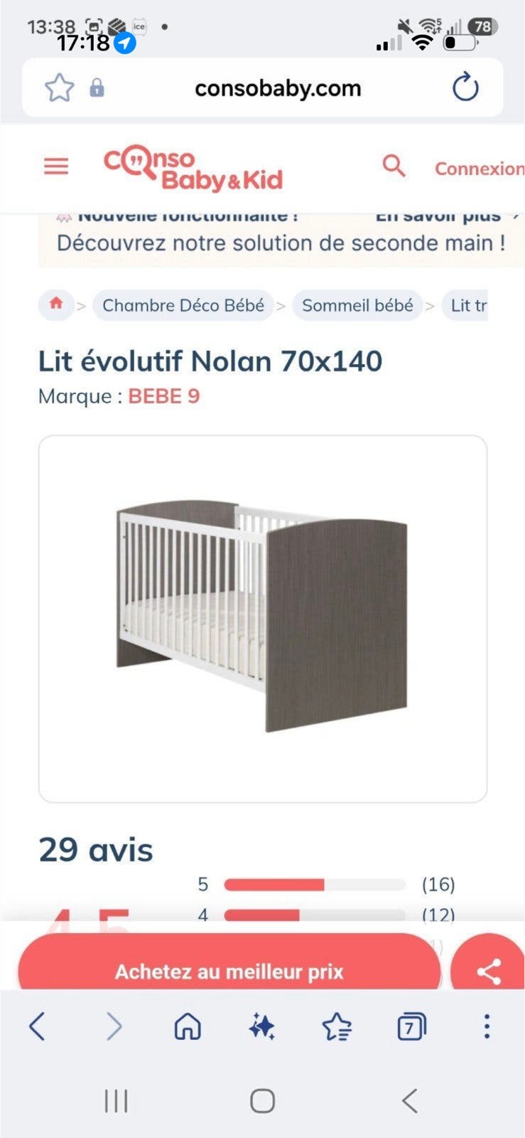 Chambre évolutive Nolan, Enfants & Bébés, Enlèvement, Comme neuf