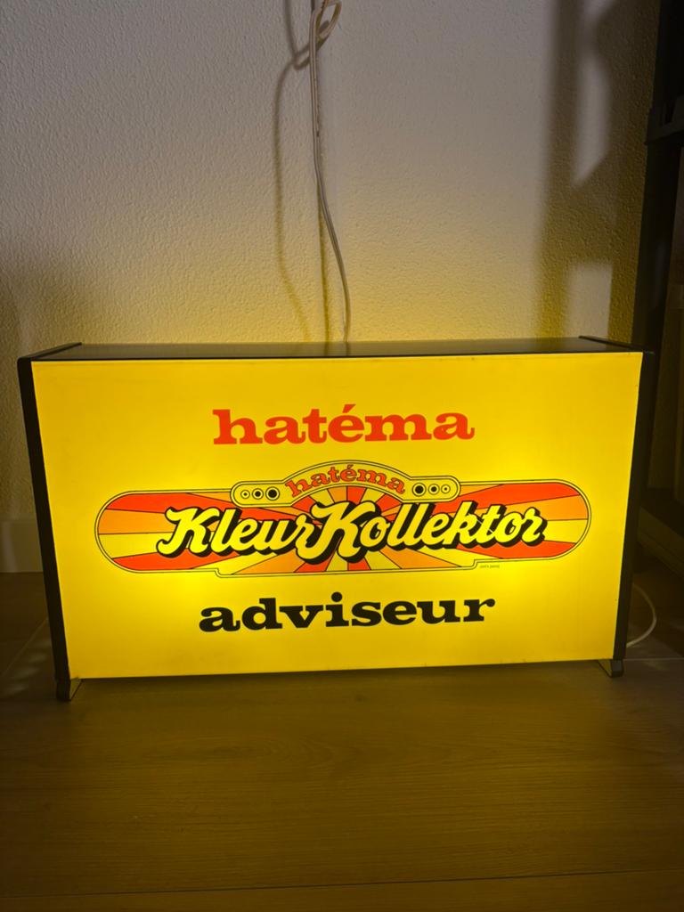 Hatema Vintage KleurKollektor Adviseur Lichtreclame, Verzamelen, Ophalen, Zo goed als nieuw
