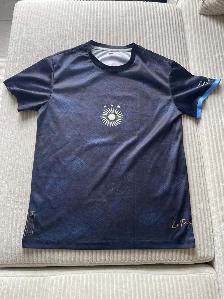 Gebruikt T-shirt in Messi nummer 10-stijl, Blauw, Ophalen of Verzenden, Zo goed als nieuw, Voetbal