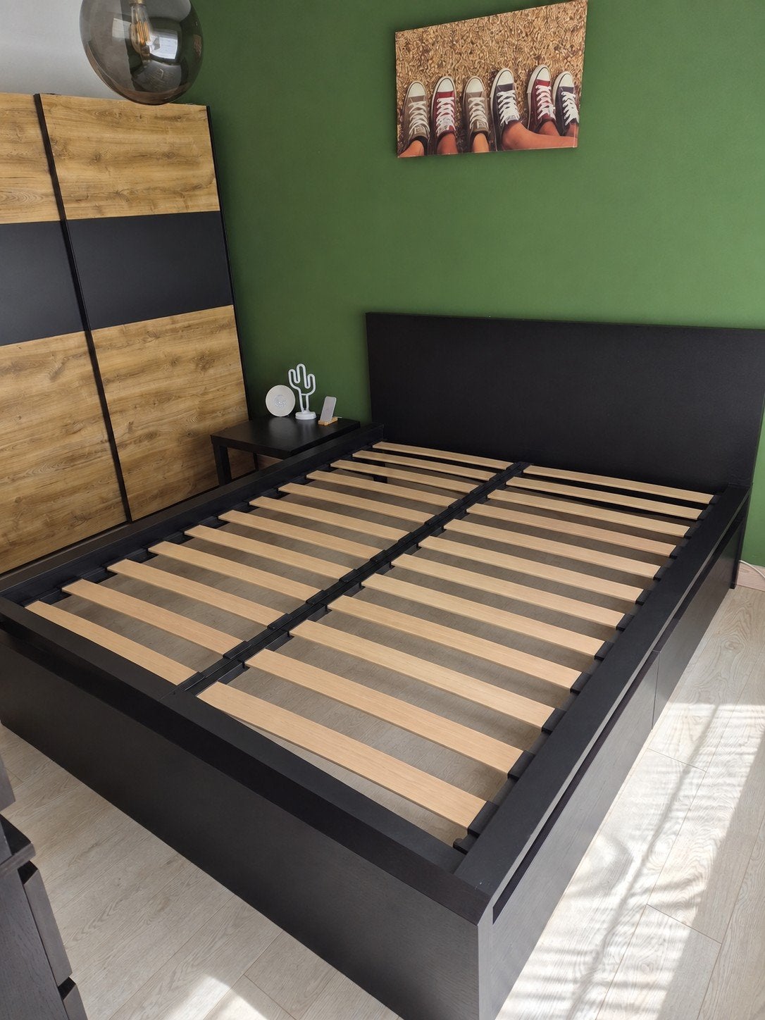 Malm bed ikea, Ophalen, Gebruikt, Zwart, Tweepersoons