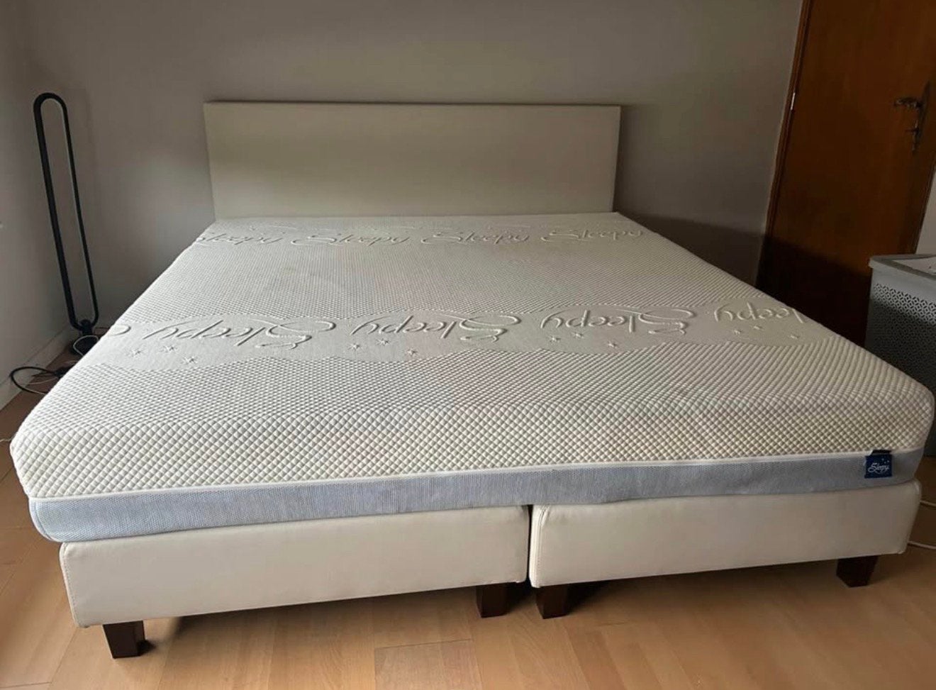 Sommier 200x100, 100 cm, Beige, Comme neuf, Enlèvement