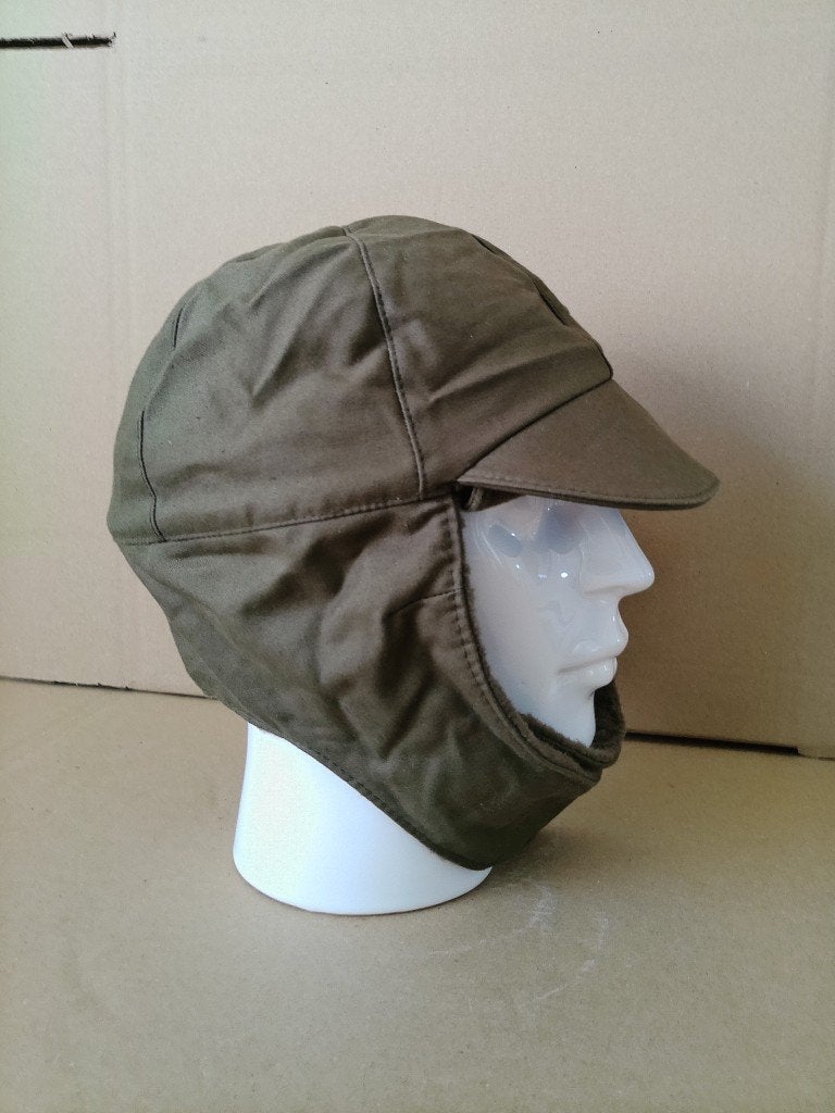 Vintage leger pet veldpet bontgevoerd Maat 59 Landmacht 1987, Ophalen of Verzenden