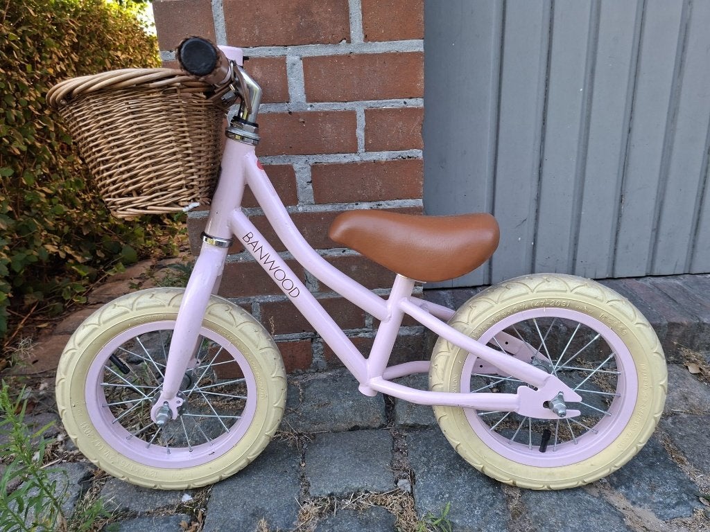 Loopfiets meisje met mandje Banwood First Go Vintage, Kinderen en Baby's, Ophalen, Zo goed als nieuw, Loopfiets