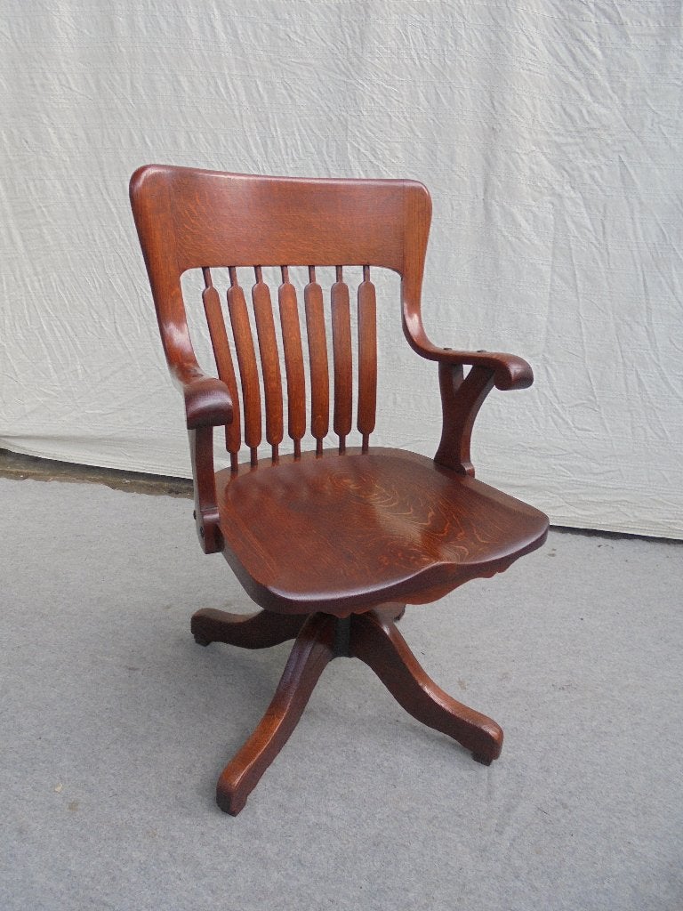 belle chaise de bureau en chêne chaise de bureau pivotante, Antiquités & Art, Enlèvement ou Envoi