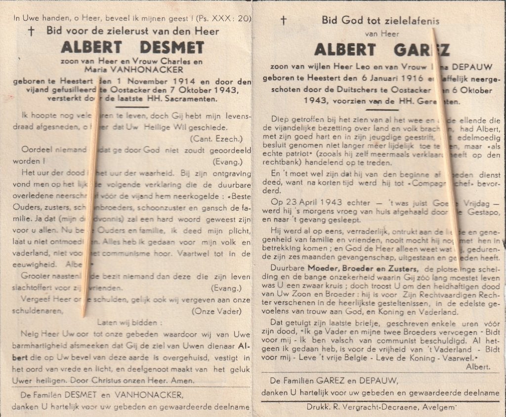 Victime de guerre 1940-1945, Enlèvement ou Envoi
