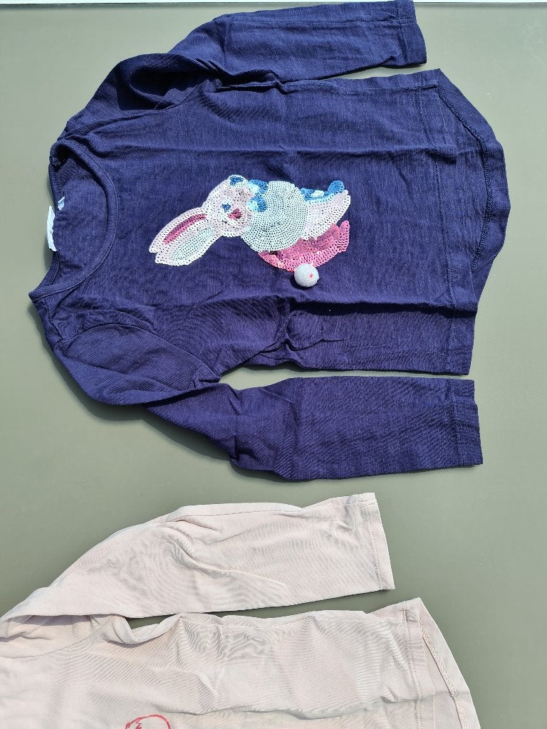 blauwe pull, trui, longsleeve, met konijn, Bel & B, 110, Kinderen en Baby's, Kinderkleding | Maat 110, Ophalen, Zo goed als nieuw