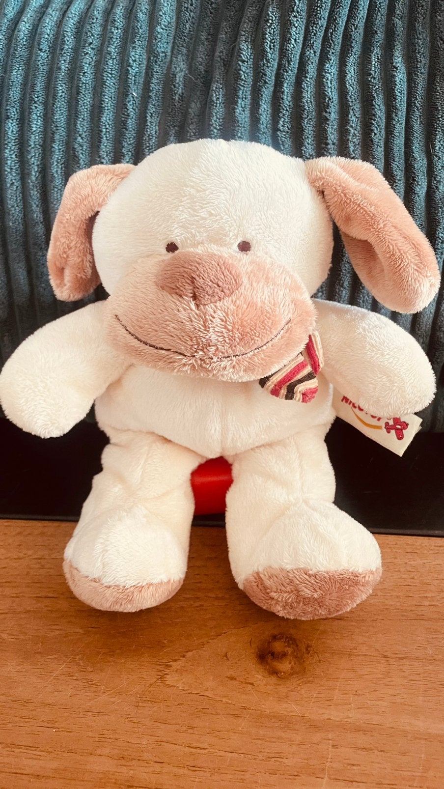 Doudou chien Ecru , beige et brun - Nicotoy, Enfants & Bébés, Enlèvement ou Envoi, Chien, Utilisé, Nicotoy