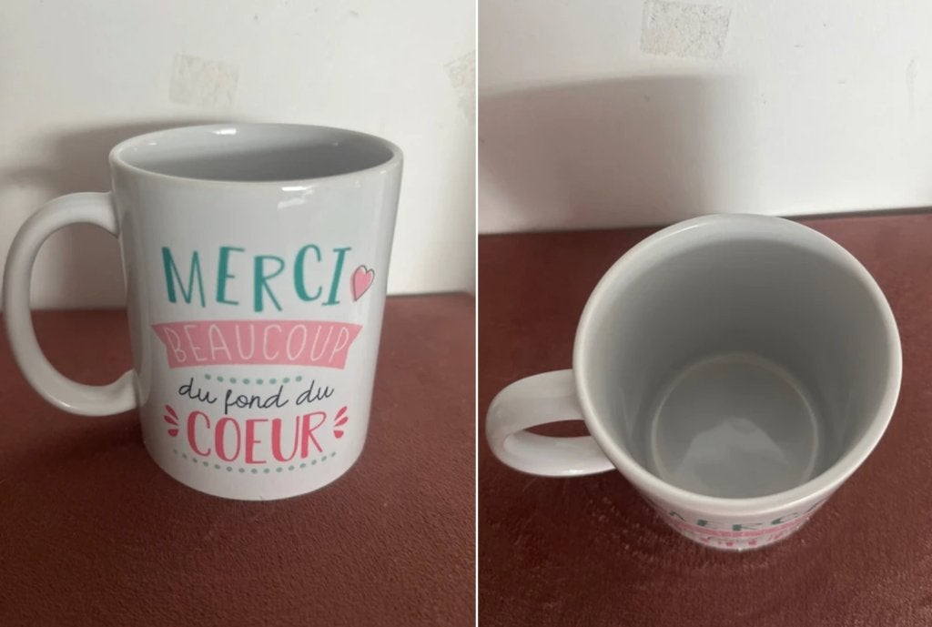 Tasse merci beaucoup du fond du cœur, Huis en Inrichting, Keuken | Servies, Overige merken, Verzenden, Keramiek, Nieuw