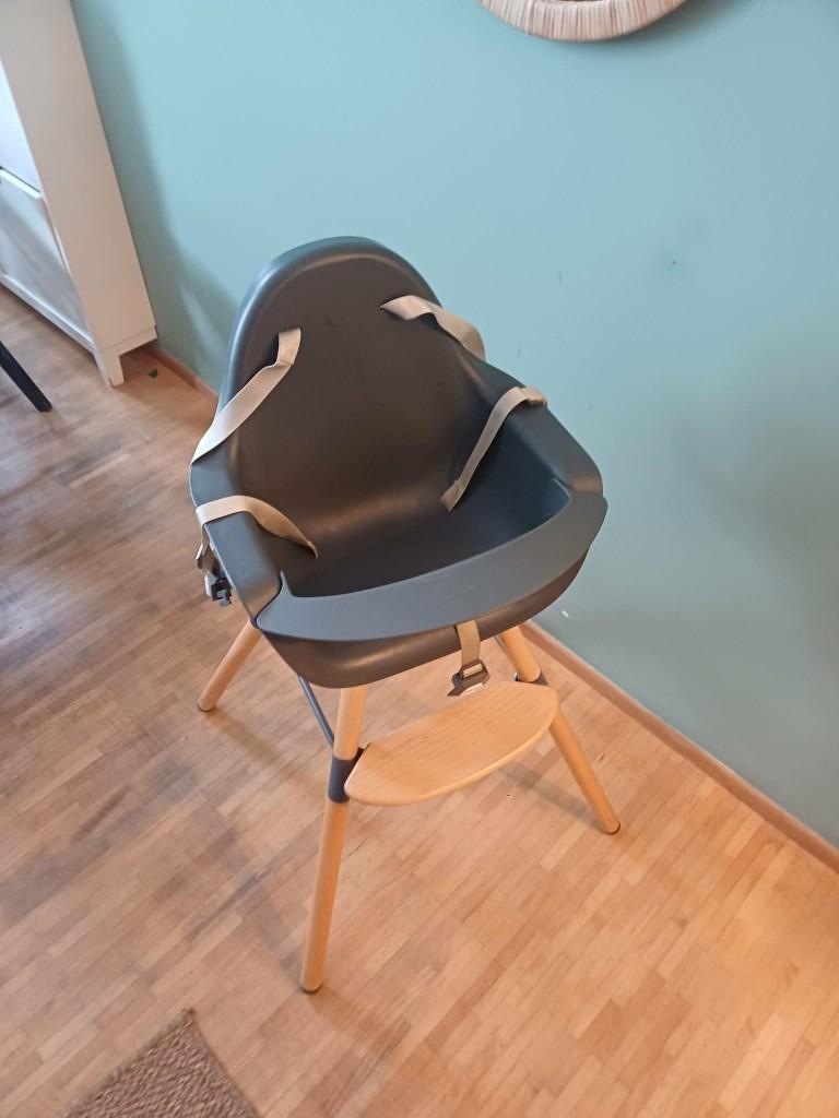 Chaise Haute Évolutive Childhome Evolu 2 (Anthracite), Enlèvement, Utilisé, Chaise évolutive, Ceinture(s)