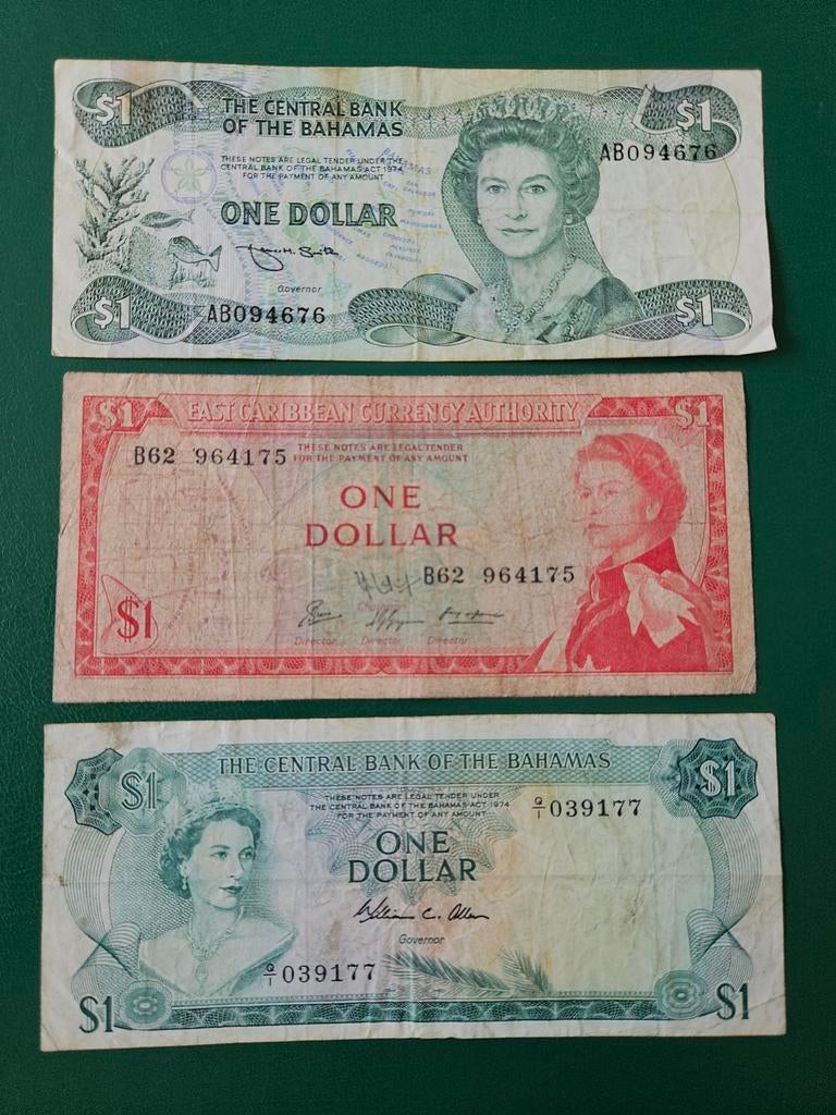 Set 3 x 1 dollar pour les Bahamas et les Caraïbes, Enlèvement ou Envoi, Amérique du Nord, Série