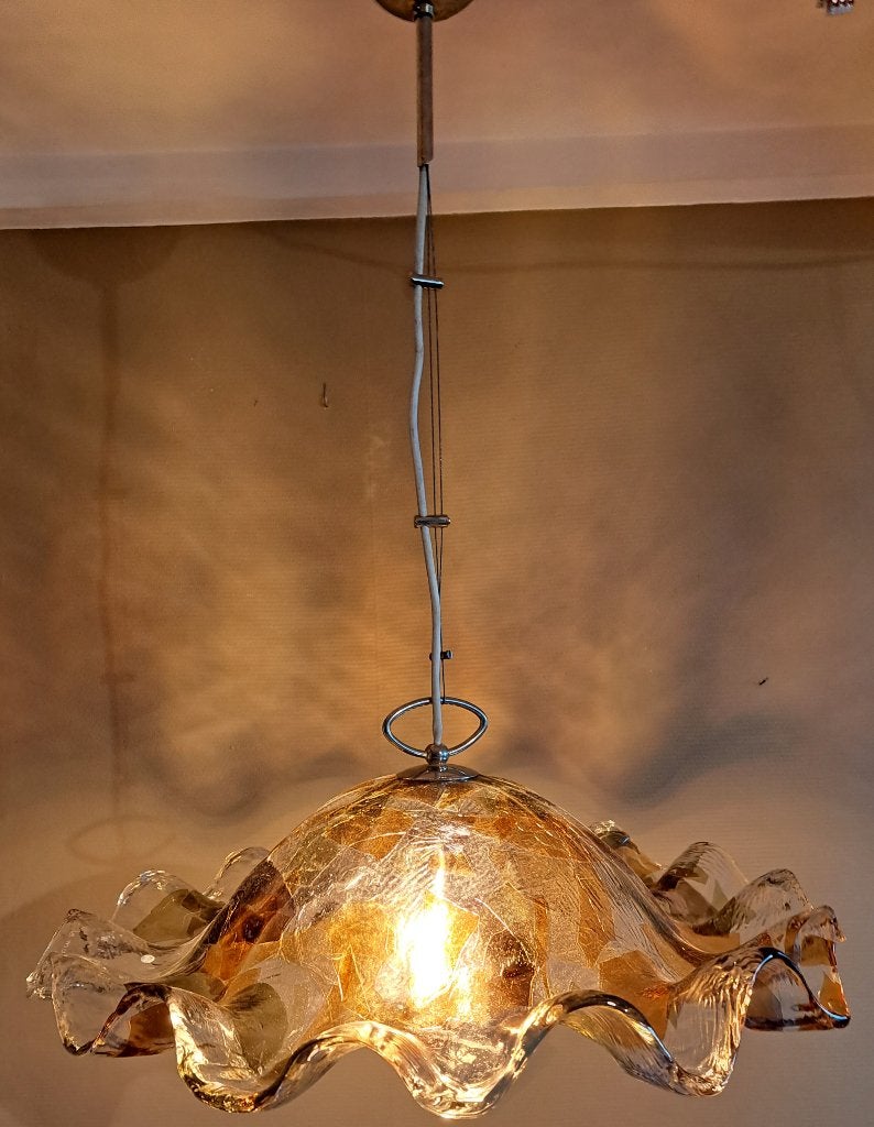 kroonluchter  "La Murrina"van Murano glas, Huis en Inrichting, Lampen | Vloerlampen, Zo goed als nieuw, Glas, Metaal, Ophalen