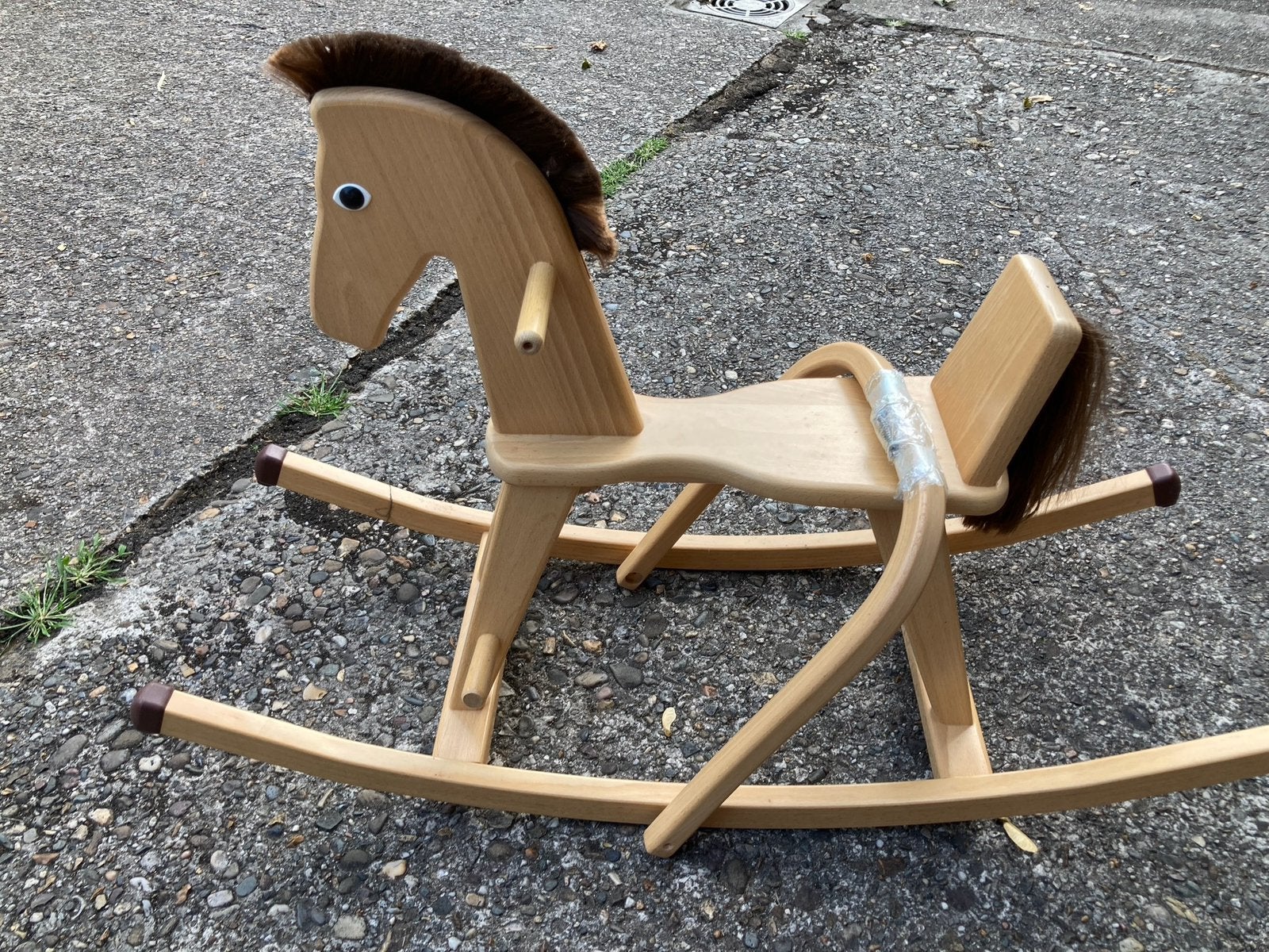 Geuther houten hobbelpaard met afneembare veiligheidsbeugel, Ophalen, Gebruikt