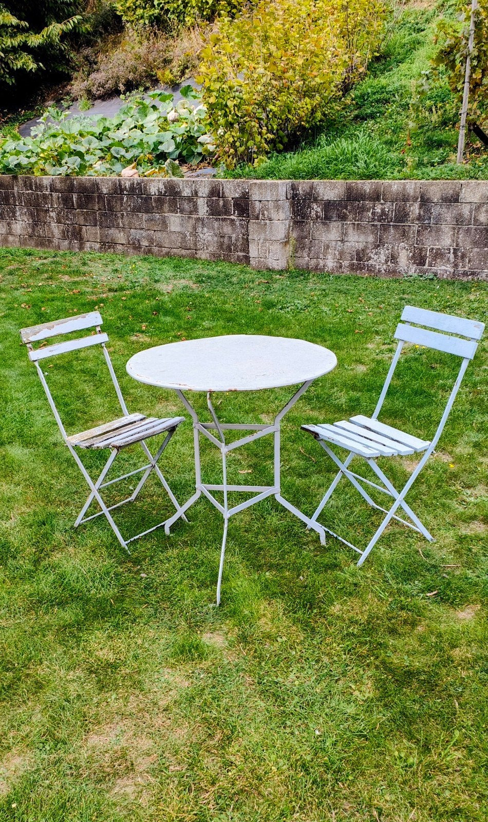 ancienne table et chaises de jardin, Enlèvement, Utilisé, Table d'appoint, Sets de jardin