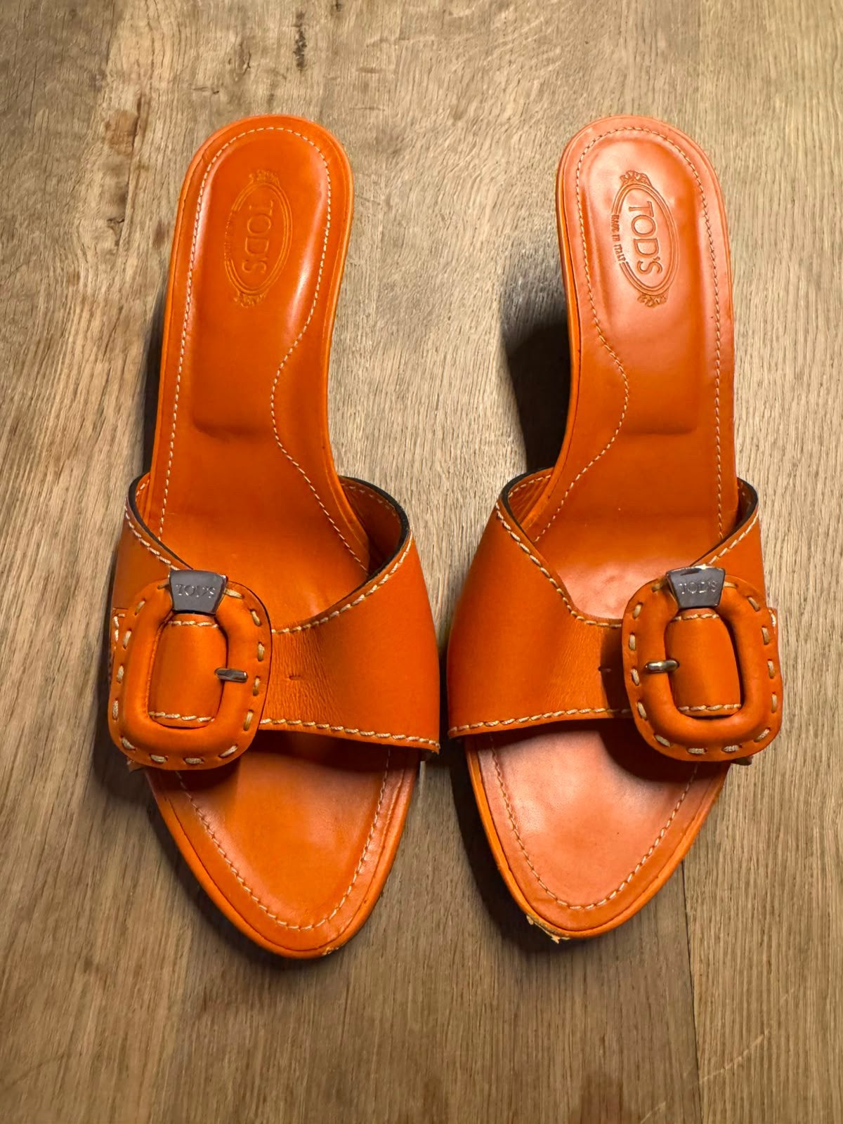 Tod’s oranje sandalen 37,5, Ophalen of Verzenden, Zo goed als nieuw