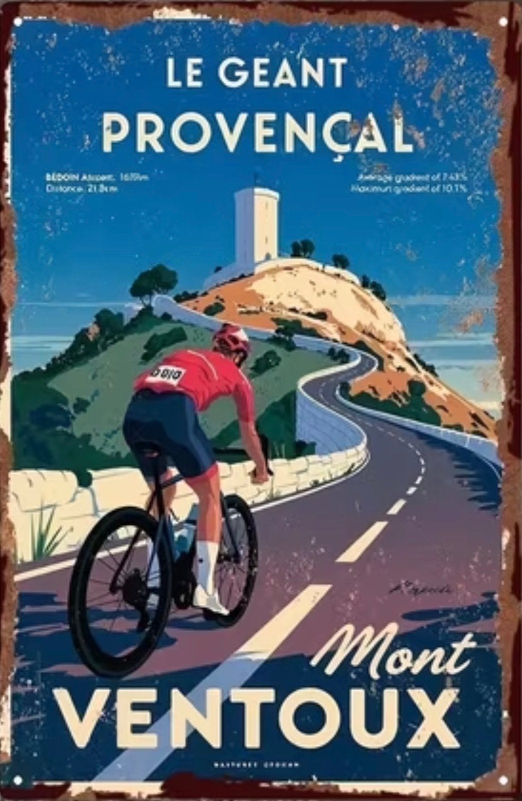 Metalen reclamebord Mont Ventoux - retro vintage mancave, Ophalen of Verzenden, Nieuw, Reclamebord