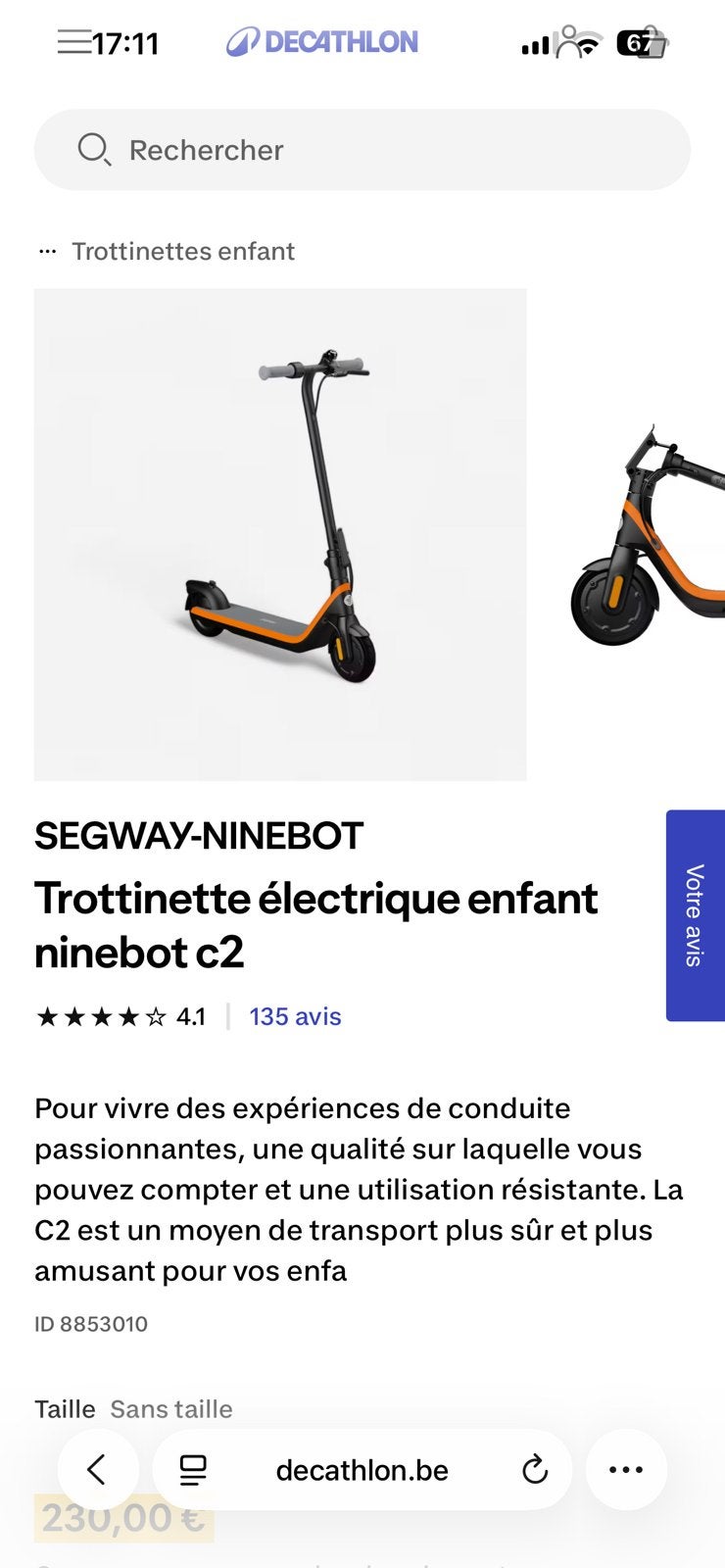 trotinette électrique, Fietsen en Brommers, Steps, Ophalen, Zo goed als nieuw