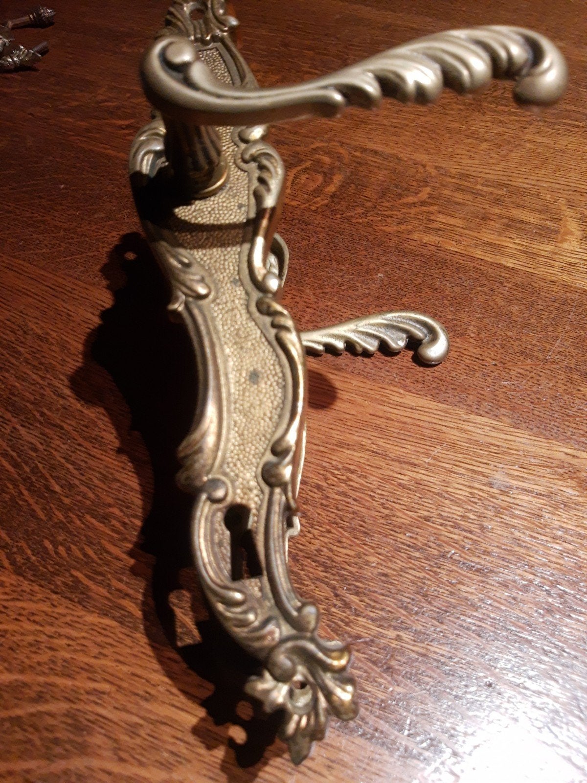 Vintage koperen deurbeslag, Antiek en Kunst, Ophalen, Brons