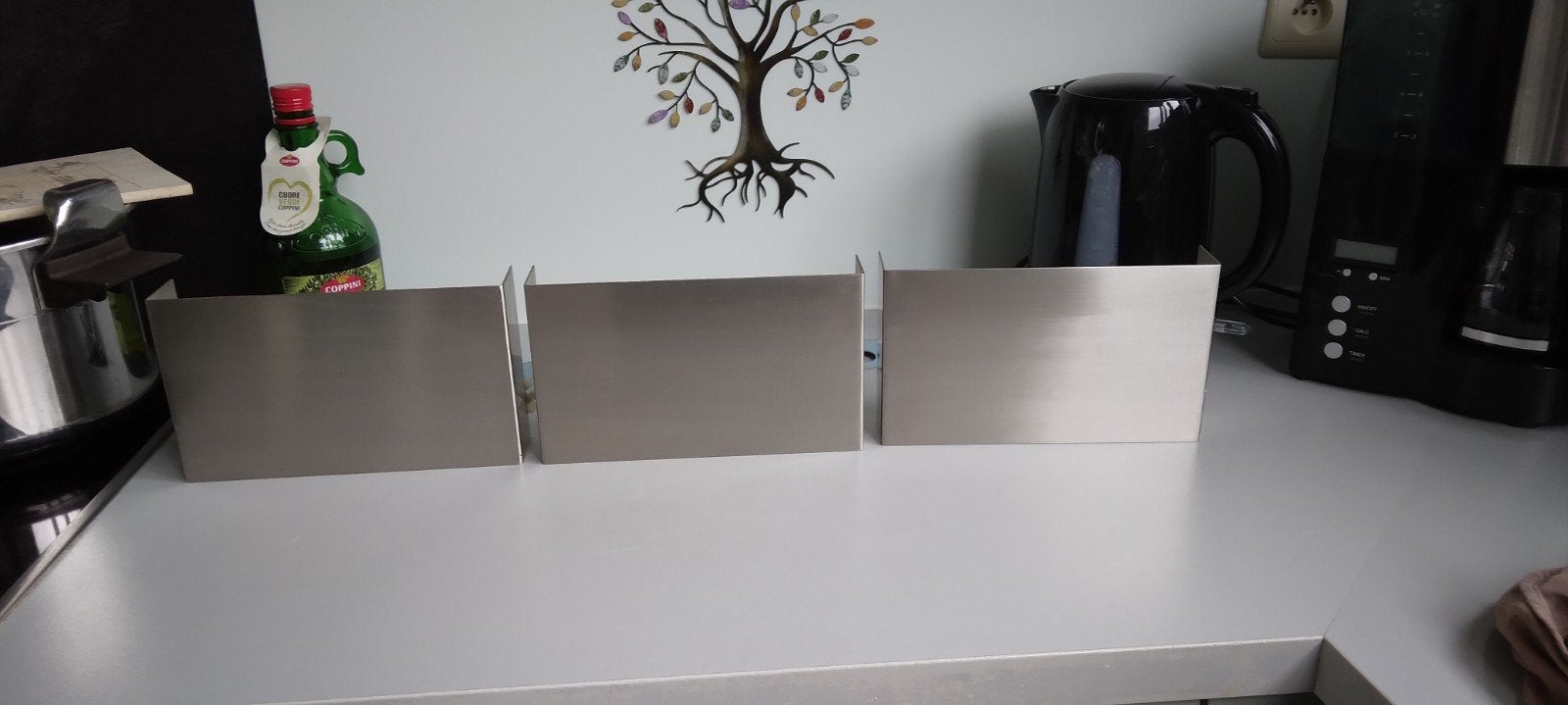3 „" Massieve "” massieve roestvrijstalen keukenkandelaars.”, Huis en Inrichting, Lampen | Wandlampen, Overige fittingen, Ophalen of Verzenden