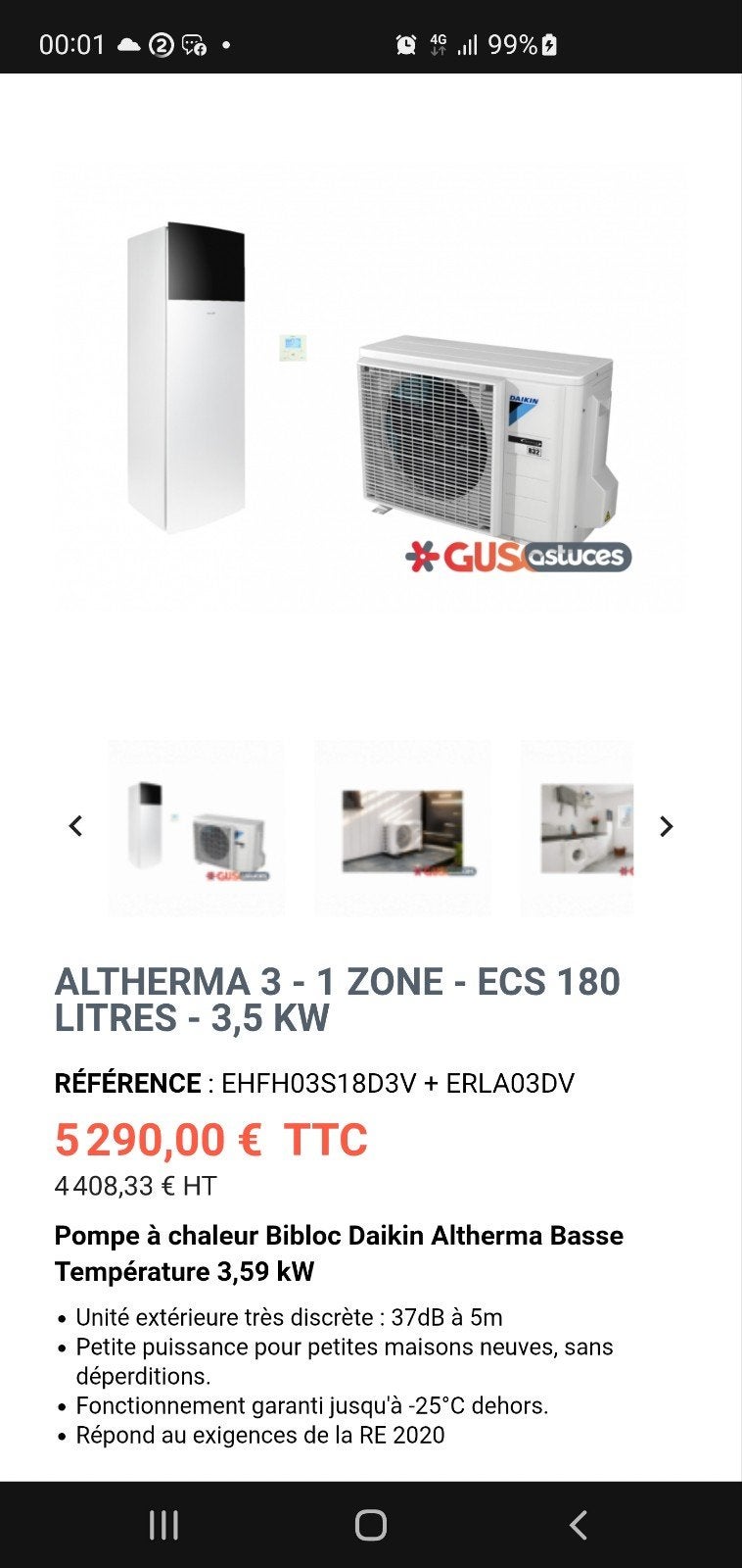 pompe à chaleur altherma3 daikin 3.5kw neuve, Bricolage & Construction, Enlèvement