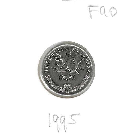 Kroatië, 20 Lipa 1995, F.A.O., Ophalen of Verzenden, Overige landen, Losse munt