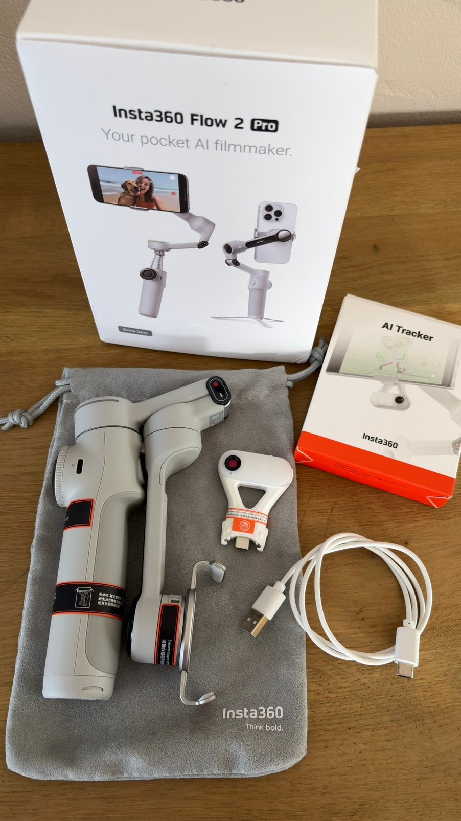 Nieuwe insta360 Flow 2 Pro AI bundel, Enlèvement, Neuf