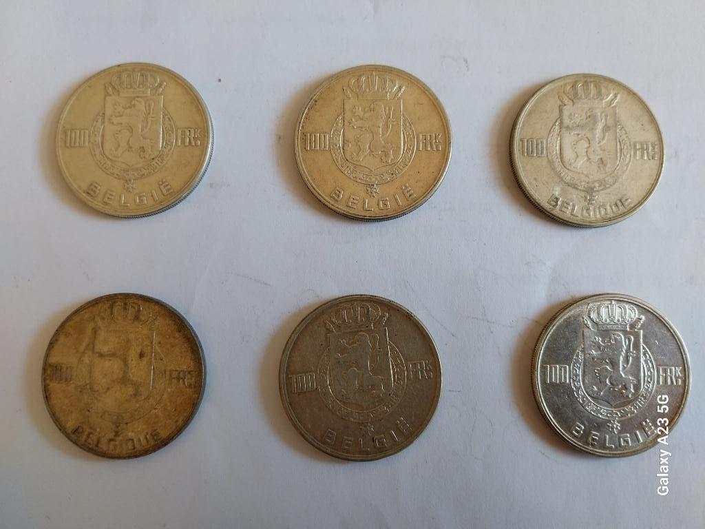 Zilveren 100 frank 4 koningen, Postzegels en Munten, Munten | België, Zilver, Ophalen of Verzenden, Losse munt, Zilver