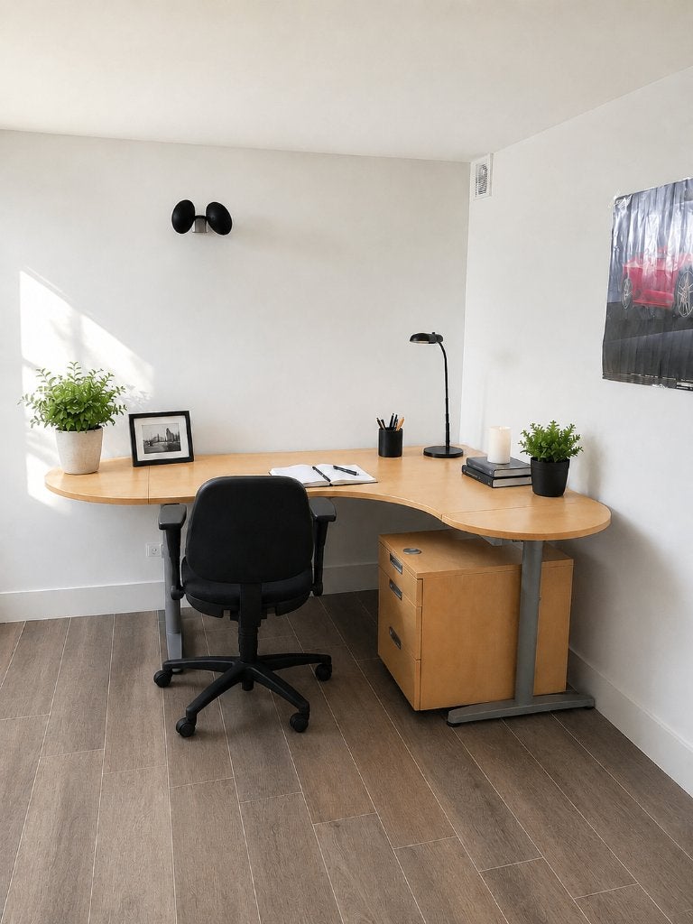 IKEA GALANT groot hoekbureau 200  150 cm, Huis en Inrichting, Bureaus, Ophalen, Hoekbureau, In hoogte verstelbaar, Zo goed als nieuw