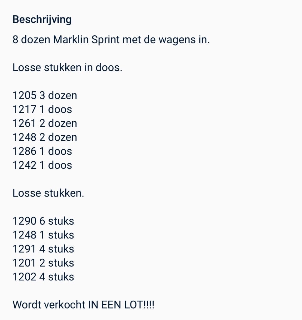 Marklin sprint, Zelf te bouwen, Elektrisch, Ophalen, Overige merken