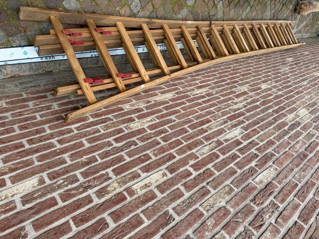 Belle échelle en bois 3 x 4 mètres, Enlèvement, Comme neuf, Échelle