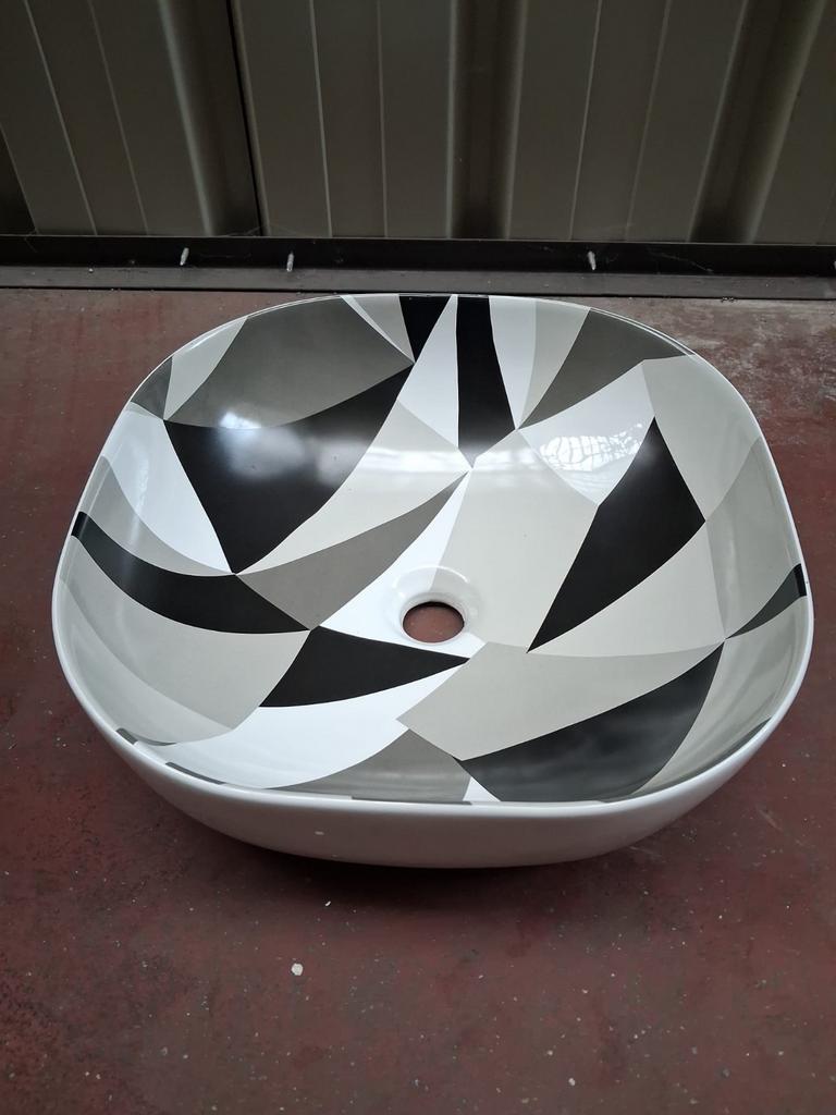 Vasque à Poser Neuve - Carrée 42x42 cm noir et blanc, Ophalen of Verzenden, Wastafel
