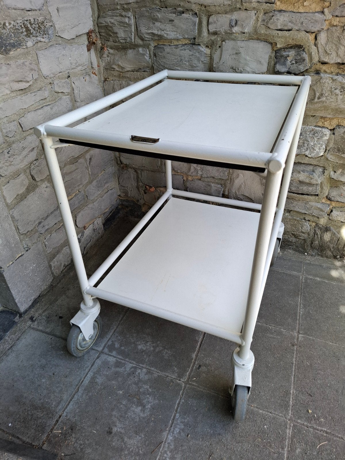Chariot industriel vintage SLINGSBY – Métal blanc, Enlèvement