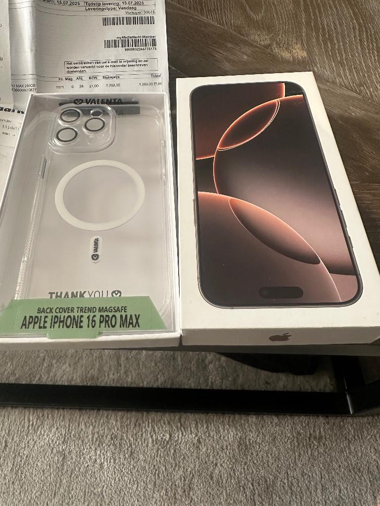 Iphone 16 pro max 256GB nieuw, Télécoms, Téléphonie mobile | Apple iPhone, IPhone 16 Pro Max, Enlèvement, Sans abonnement, Sans simlock