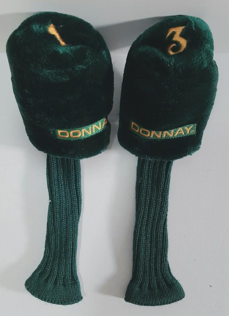 Golfclubcovers DONNAY nr. 1 en 3 in groene pluche, Sports & Fitness, Golf, Enlèvement, Comme neuf, Autres marques