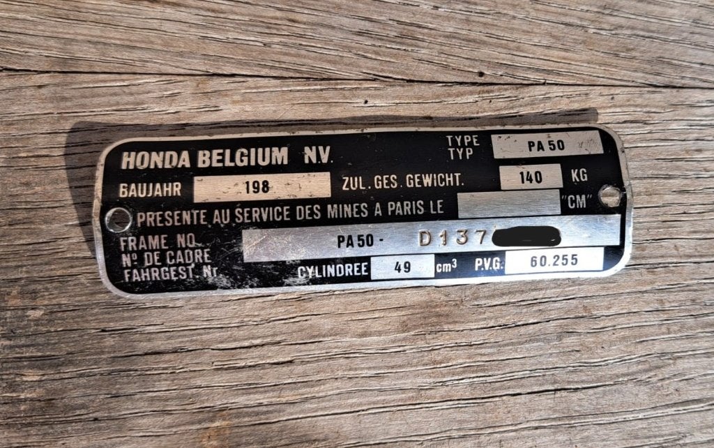 Honda Camino Typeplaatje klasse B, Vélos & Vélomoteurs, Pièces de cyclomoteur | Oldtimers & Ancêtres, Enlèvement, Utilisé, Autres types