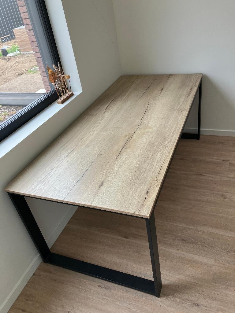Rechthoekige eettafel 200cmx90cm, Gebruikt, 200 cm of meer, 50 tot 100 cm, Vijf personen of meer
