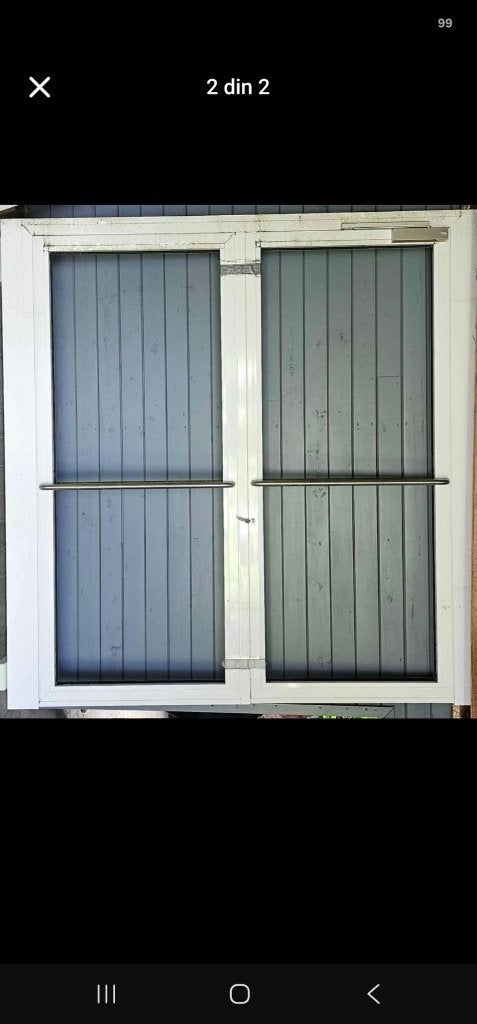 Aluminium dubbele deur + 2 vaste ramen, Enlèvement, Utilisé, 160 cm ou plus, 160 cm ou plus