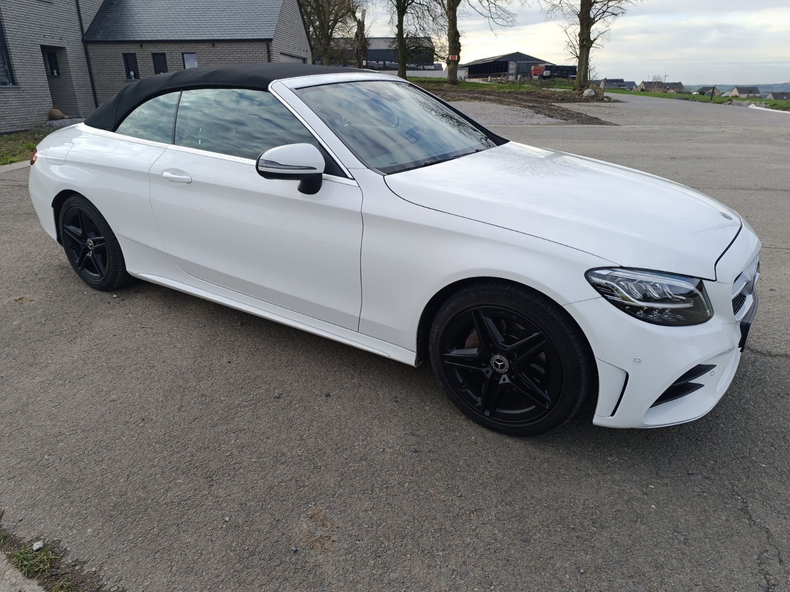 Mercedes C180 cabrio witte zwarte velgen, Auto's, Alcantara, Zwart, Grijs, Particulier