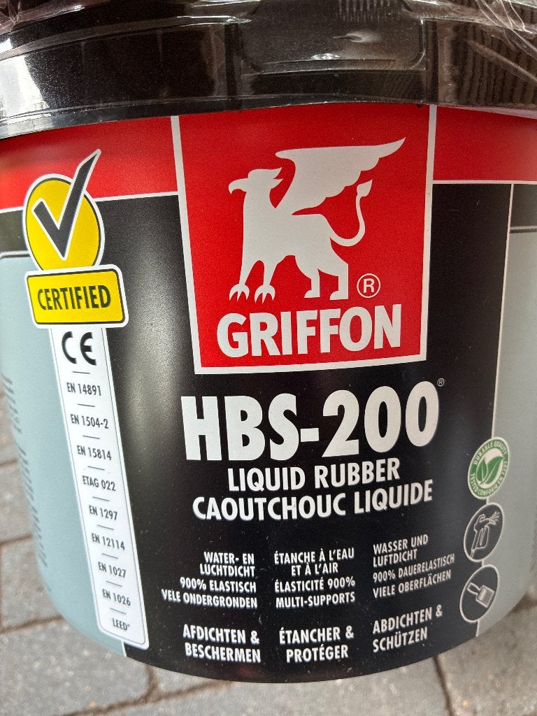 Vloeibare rubber dakbedekking 5l Griffon, Ophalen, Overige materialen, Zwart, Overige typen