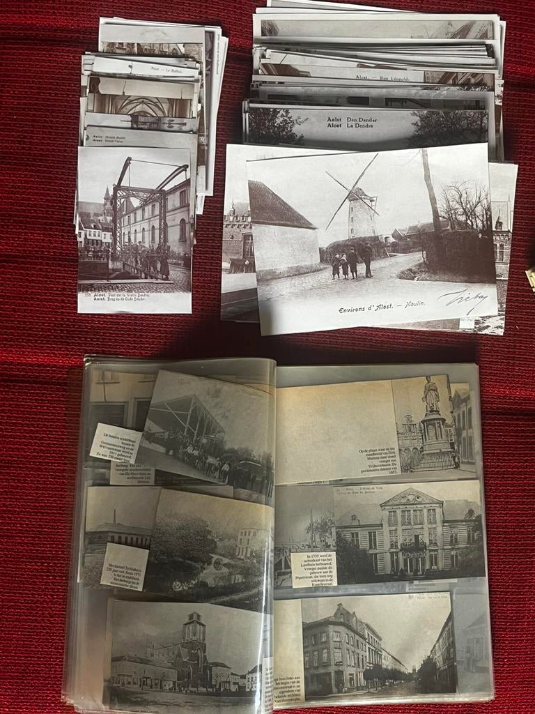 Meer dan 240 oude prentkaarten stadszichten Aalst, Verzamelen, Ophalen of Verzenden, Zo goed als nieuw, Foto