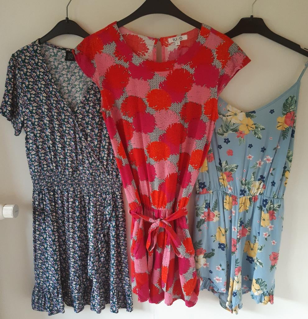 3 korte zomerjurken/jumpsuits meisje, small (S), als nieuw, Ophalen, Zo goed als nieuw, Maat 36 (S), Overige kleuren