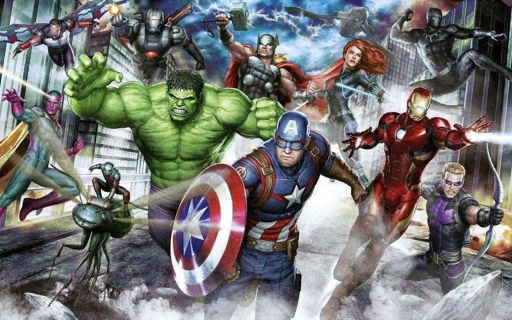 Avengers Vlies Behang Assemble - 400x250 - Gratis Verzending, Verzenden, Nieuw, Wanddecoratie, Meerkleurig