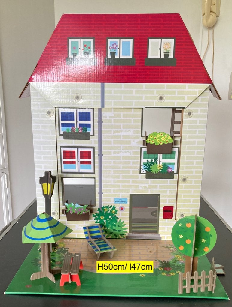 Maison de poupées avec meubles en carton, Enlèvement, Utilisé, Maison de poupées