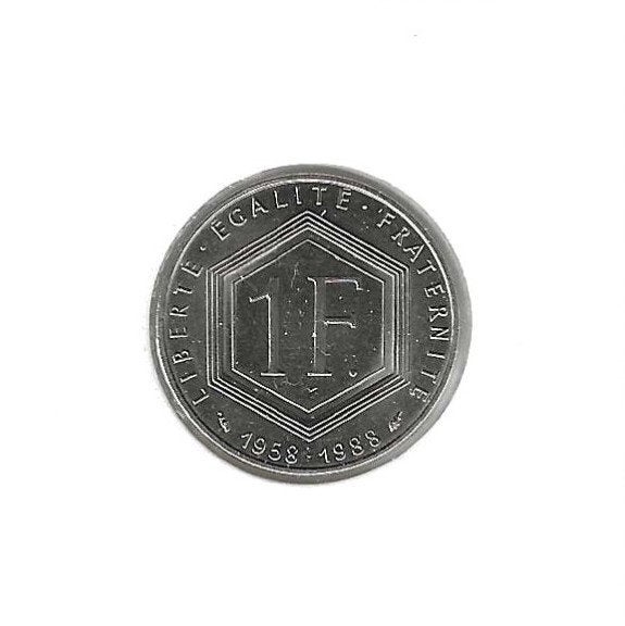 Frankrijk, 1 Franc 1988, Charles De Gaulle., Enlèvement ou Envoi, France, Monnaie en vrac