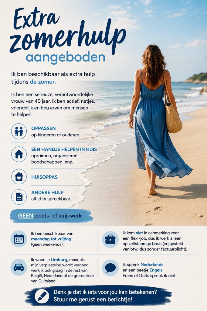 Extra zomerhulp☀️aangeboden