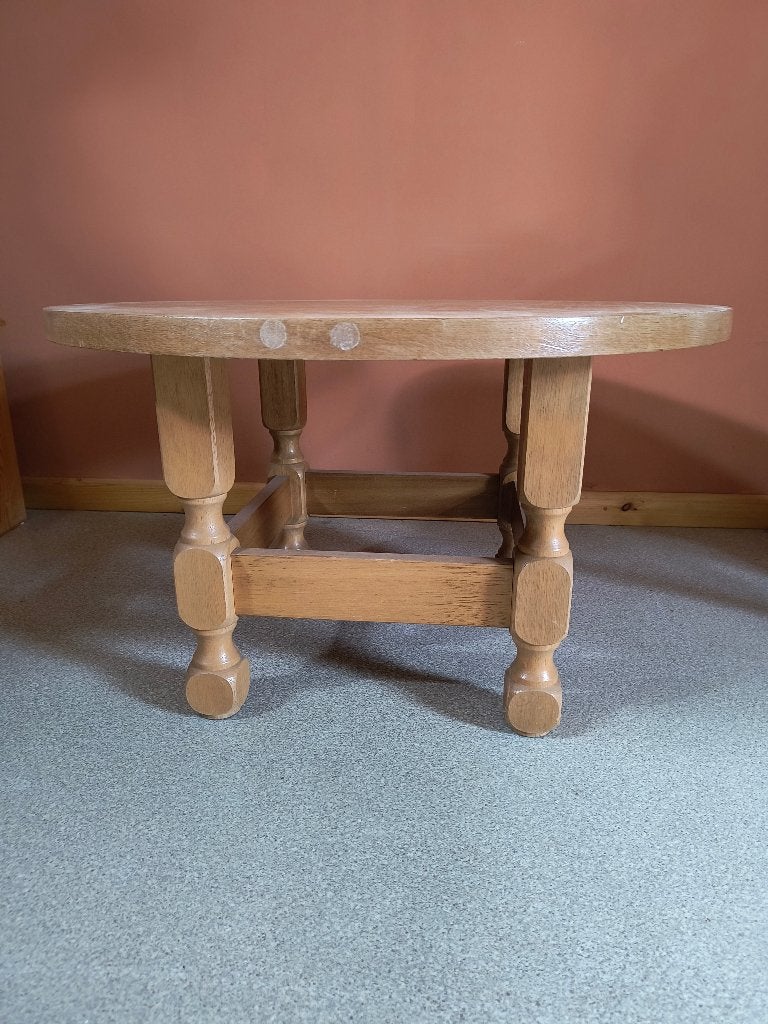 table basse en bois rond massif, Maison & Meubles, Moins de 50 cm, Tijdloos en klassiek, Rond, 50 à 100 cm
