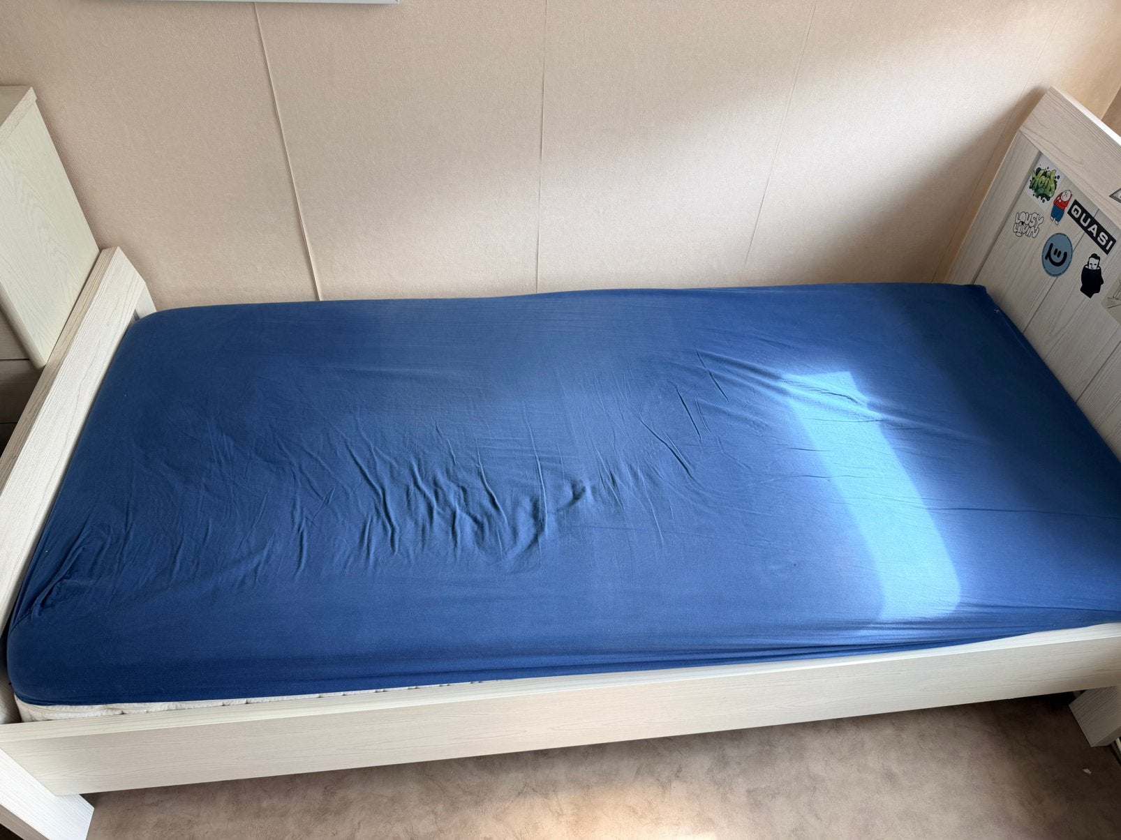 1 persoons bed ,wit ,met hoofdbord, Ophalen, Gebruikt, Eenpersoons, Wit