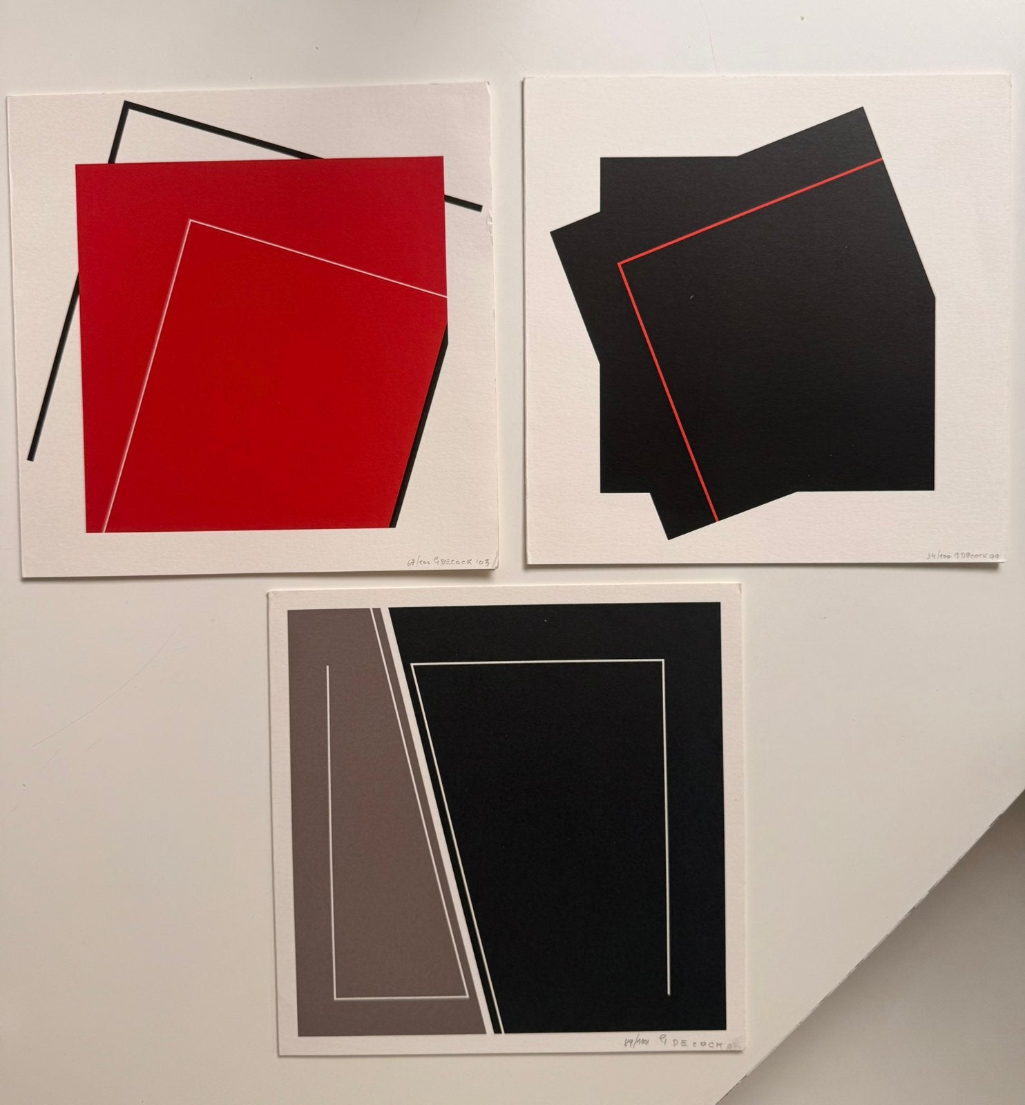 Gilbert Decock 3 x, Antiquités & Art, Art | Lithographies & Sérigraphies, Signé, Enlèvement ou Envoi