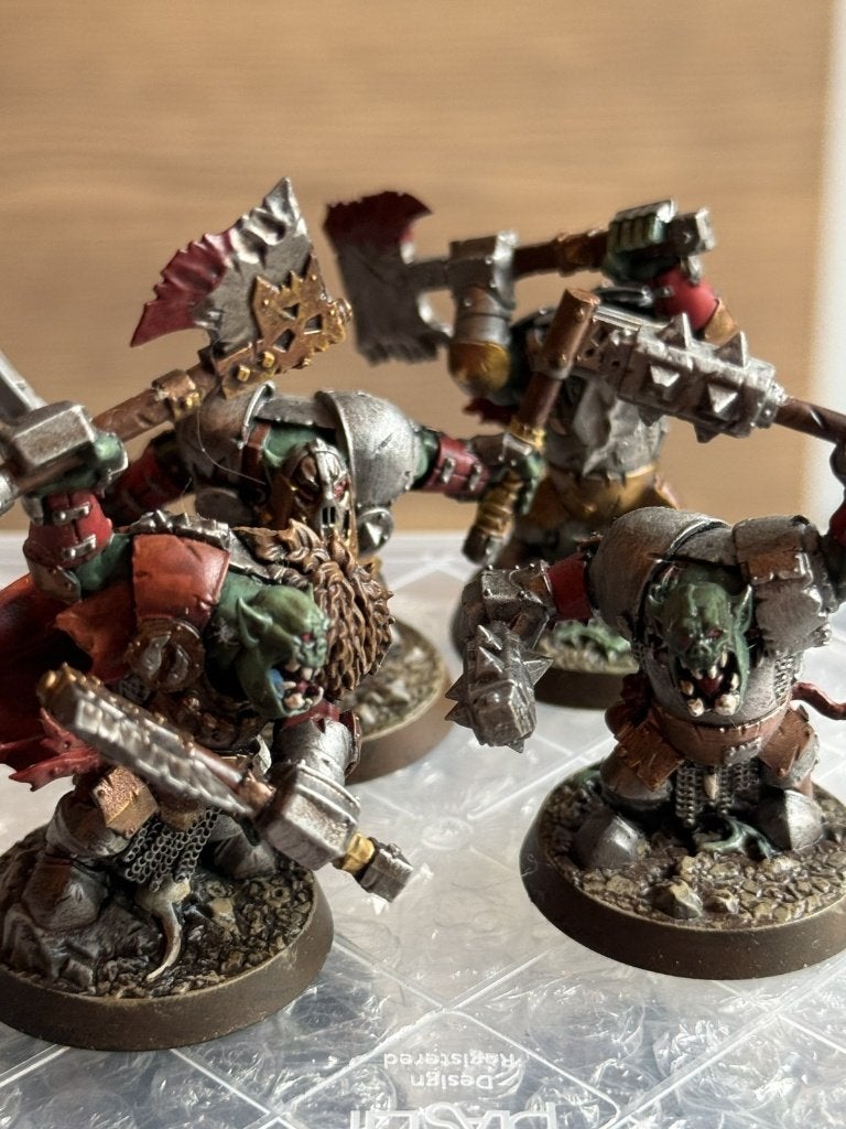 Warhammer Underworlds 4 Orruks Ardboyz peints Ironjawz, Enlèvement ou Envoi, Utilisé, Warhammer, Figurine(s)