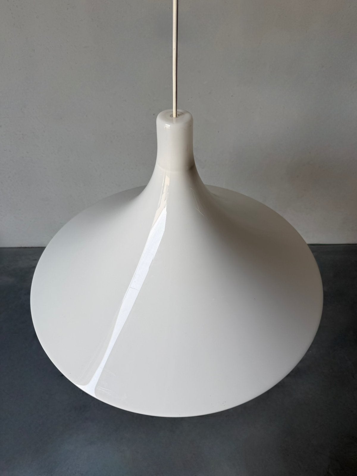 Vintage witte heksenhoed hanglamp, Ophalen, Zo goed als nieuw