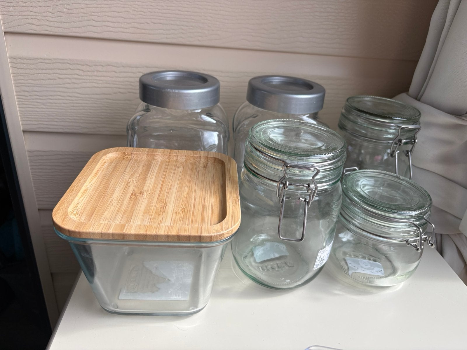 Glazen potten 6 stuks, Enlèvement, Comme neuf